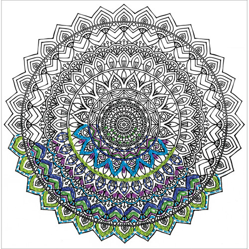 Design Works/Zenbroidery Stamped Embroidery Kit 10"X10"-Mandala - DW4008