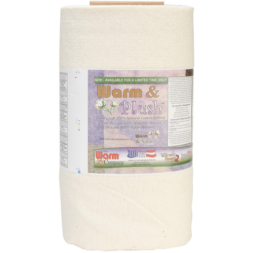 Warm Company Warm & Plush Cotton Batting BTY-Craft Size 22"X20yd - 2662 - 753705026621