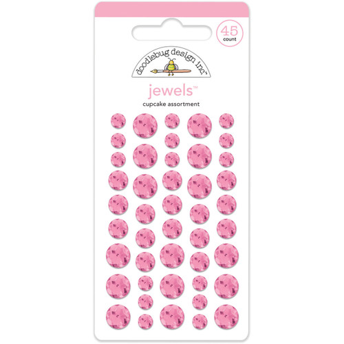 Doodlebug Adhesive Jewels 6mm, 8mm & 10mm 45/Pkg-Cupcake - JEWEL-3502 - 842715035027