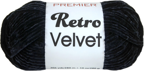 Premier Retro Velvet Yarn-Black - 1088-05 - 847652077543