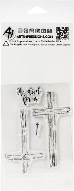 Art Impressions Bible Journaling Clear Stamps-Rugged Crosses AI5268