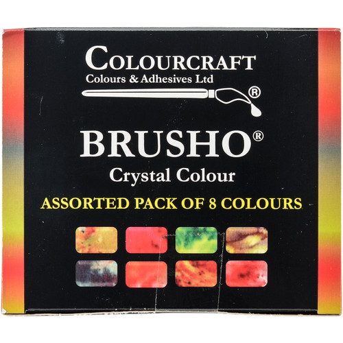 Brusho Crystal Colours Set 8/Pkg-Assorted Colors - BASS08 - 50601338535895060133853589