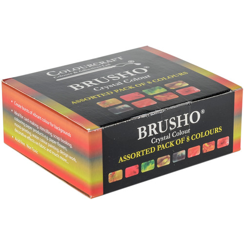 Brusho Crystal Colours Set 8/Pkg-Assorted Colors - BASS08