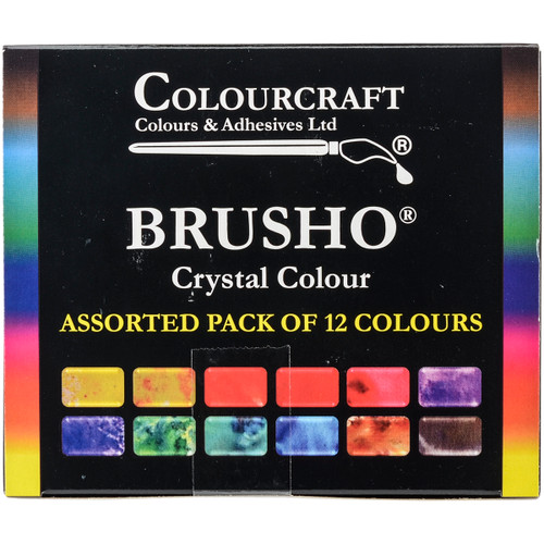 Brusho Crystal Colours Set 12/Pkg-Assorted Colors BASS12 - 50601338500075060133850007