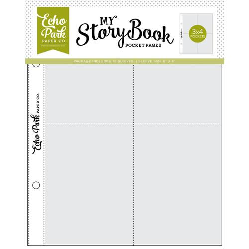 My Story Book Album Pocket Pages 6"X8" 10/Pkg-(4) 3"X4" Openings MSBPP68-603