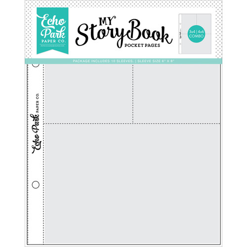 My Story Book Album Pocket Pages 6"X8" 10/Pkg-(1) 4"X6" & (2) 3"X4" Openings MSBPP68-604