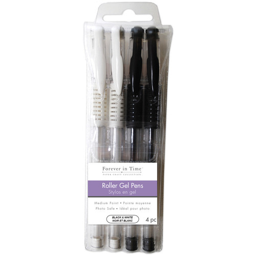 Scrapbook Gel Pens 4/Pkg-Black & White - GP060F - 775749131772