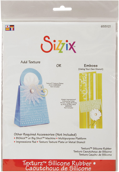 Sizzix BIGkick/Big Shot/Vagabond Texturz Silicone Rubber-7.875"X5.75"X.125" 655121 - 841182014313