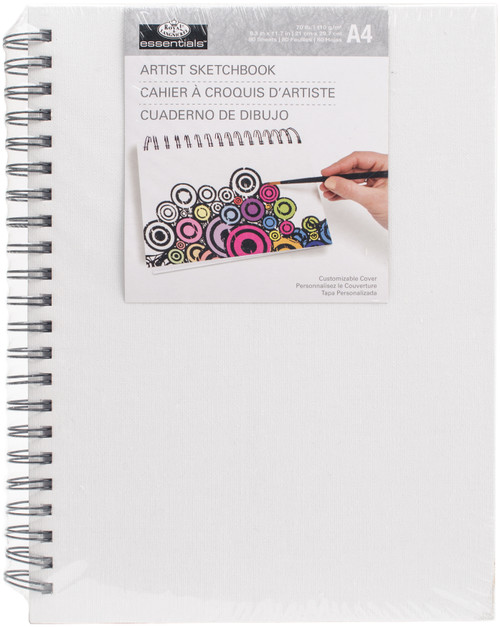 Royal Langnickel essentials(TM) Canvas Cover Sketchbook-8.3"X11.7" - RCSBA4 - 090672063250