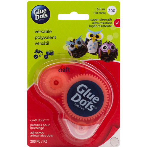 Glue Dots Clear Dot Disposable Dispenser-Craft .375" 200/Pkg 04484 - 634524044846