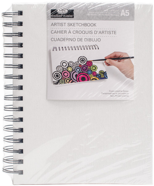 essentials(TM) Canvas Cover Sketchbook 5.8"X8.3"RCSBA5 - 090672063267