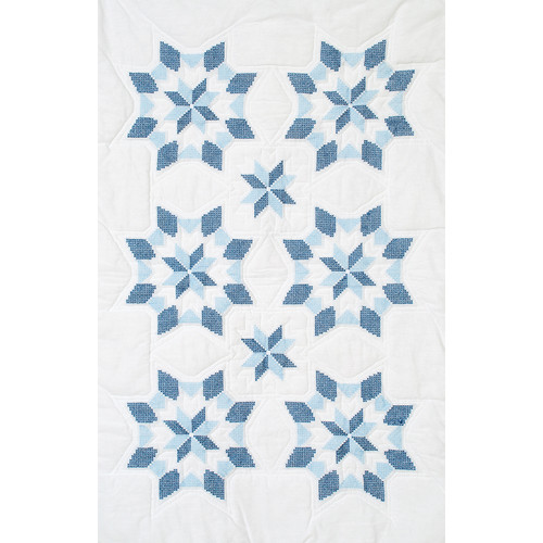 Jack Dempsey Stamped White Lap Quilt Top 40"X60"-XX Star - 940 579 Jack Dempsey Stamped White Lap Quilt Top 40"X60"-XX Star - 940 579