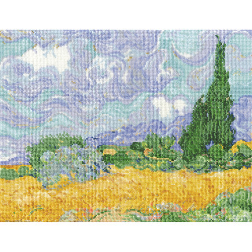 DMC Counted Cross Stitch Kit 11.5"X9"-Van Gogh's A Wheatfield (16 Count) - BL106771 DMC Counted Cross Stitch Kit 11.5"X9"-Van Gogh's A Wheatfield (16 Count) - BL106771