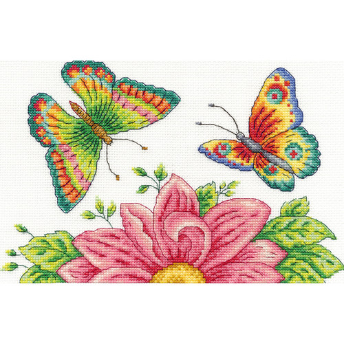 DMC Counted Cross Stitch Kit 10"X6.5"-Butterfly Garden (14 Count) - BK1545