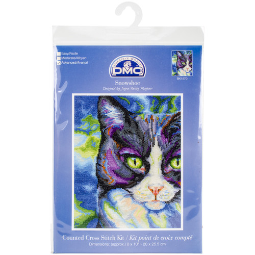DMC Counted Cross Stitch Kit 8"X10"-Snowshoe (14 Count) - BK1570 - 07754065241900775406524190