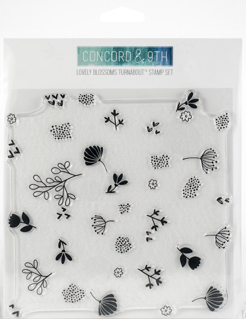 Concord & 9th Clear Stamps 6"X6"-Lovely Blossoms Turnabout -10430 - 090222399143