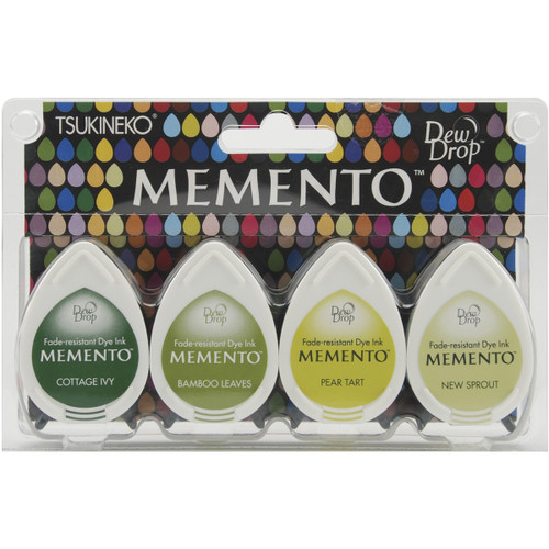 Memento Dew Drop Dye Ink Pads 4/Pkg-Greenhouse MD-100-2 - 712353240025