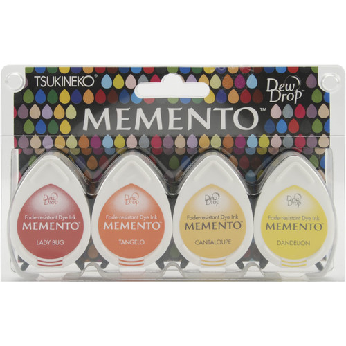 Memento Dew Drop Dye Ink Pads 4/Pkg-Camp Fire - MD-100-1 - 712353240018