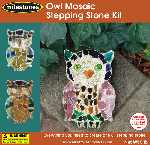 Milestones Mosaic Stepping Stone Kit-Owl 90115207 - 601950152070