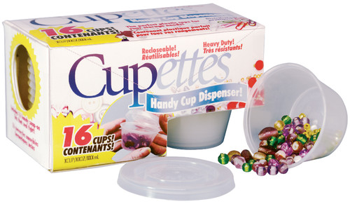 Cousin Cupettes Heavy-Duty Cups & Lids 16/Pkg-1.75oz Clear 14780