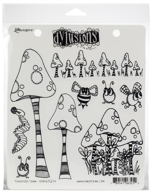 Dyan Reaveley's Dylusions Cling Stamp Collections 8.5"X7"-Toadstool Town DYRC-63254 - 789541063254