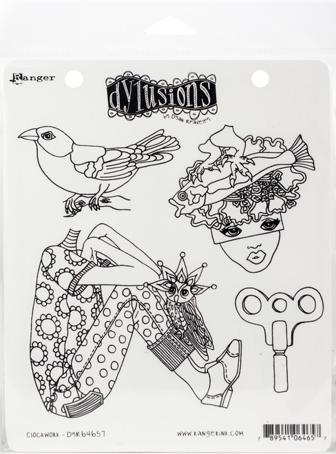 Dyan Reaveley's Dylusions Cling Stamp Collections 8.5"X7"-Clockwork DYRC-64657 - 789541064657