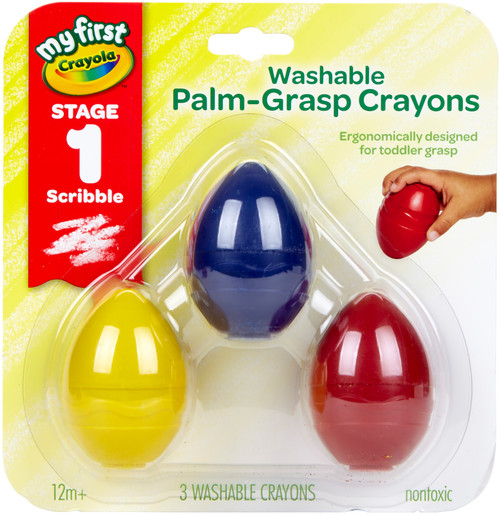 Crayola My First Washable Egg Crayons-3/Pkg - 81-1450 - 071662114503