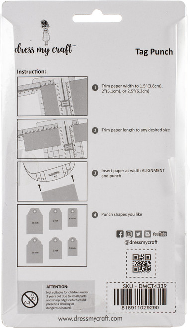 Dress My Craft Designer Punch-Rounded Tag - DMCT4339 Dress My Craft Designer Punch-Rounded Tag - DMCT4339
