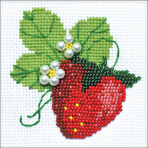 RIOLIS Counted Cross Stitch Kit 4"X4"-Garden Strawberry (14 Count) - R1165