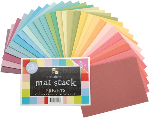 DCWV Single-Sided Mat Stack 4.5"X6.5" 87/Pkg-Brights, White Core, 29 Colors/3 Each MMMS4