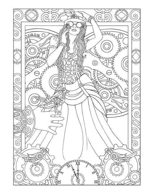 Creative Haven: Steampunk Designs Coloring Book-Softcover B6499192