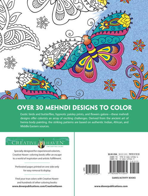 Creative Haven: Mehndi Designs Coloring BookB6491264