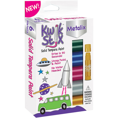 Kwik Stix Solid Tempera Paint Sticks 6/Pkg-Metallic - TPG-6-13