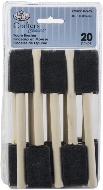 Crafter's Choice Foam Brushes 20/Pkg-1" Width - RFOMW - 090672159090