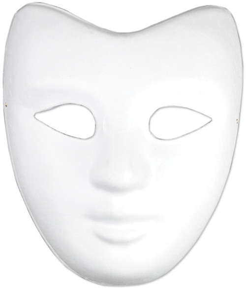 Paper Mask-It Full Face Form 7.5"-White -MD71125