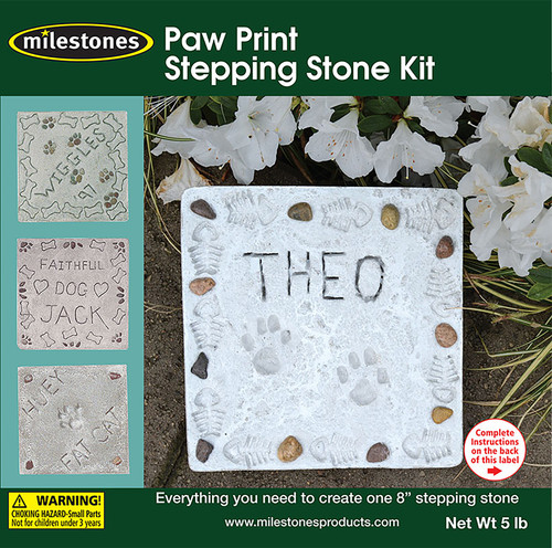 Milestones Mosaic Stepping Stone Kit-Paw Print 8" - 90111234 - 601950112340