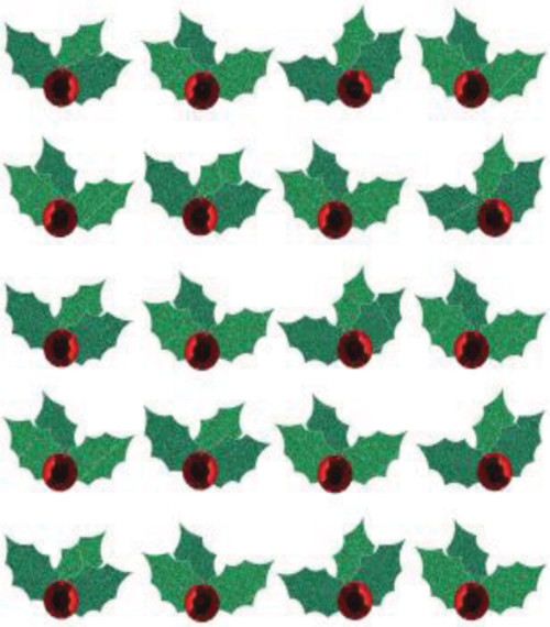 Jolee's Cabochon Dimensional Repeat Stickers-Christmas Holly Repeats E5020603 - 015586777673