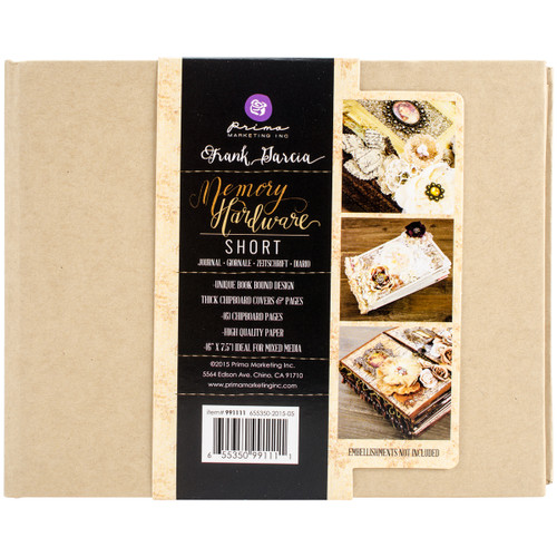 Prima Memory Hardware Chipboard Album 6"X7.5"-Kraft Short W/6 Pages - 991111 - 655350991111