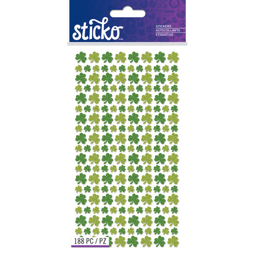 Sticko Stickers-Glitter Shamrocks E5201390 - 015586983340