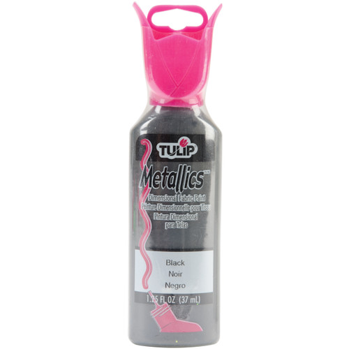 Tulip Dimensional Fabric Paint 1.25oz-Metallics - Black - 65400-65409 - 017754173638