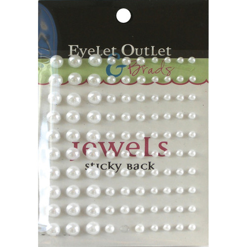 Eyelet Outlet Adhesive Pearls Multi-Size 100/Pkg-White EOB3-WHT - 810787021132