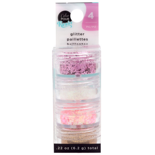 American Crafts Color Pour Resin Mix-Ins-Vintage - White, Copper, Mica & Pink - 356717 - 718813567176