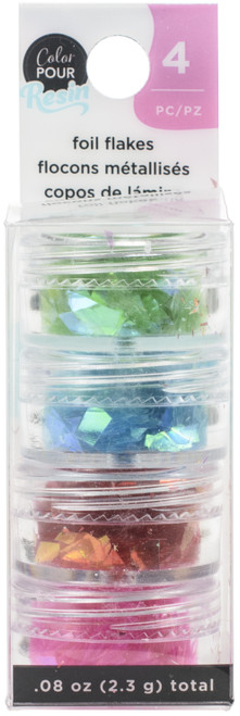 American Crafts Color Pour Resin Mix-Ins-Foil Flakes - Primary 4/Pkg - 359683 - 718813596831