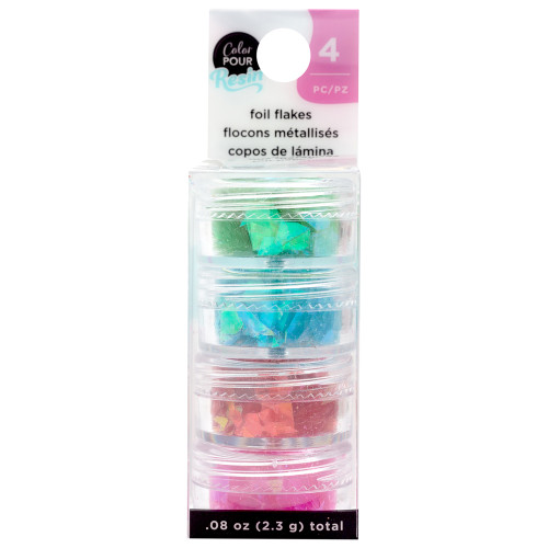 American Crafts Color Pour Resin Mix-Ins-Foil Flakes - Primary 4/Pkg - 359683 - 718813596831