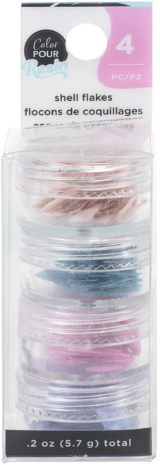 American Crafts Color Pour Resin Mix-Ins-Shell Flakes - Iridescent 4/Pkg - 359687 - 718813596879