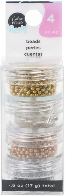 American Crafts Color Pour Resin Mix-Ins-Beads - Metallic 4/Pkg - 359684 - 718813596848