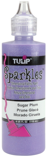 Tulip Dimensional Fabric Paint 4oz-Sparkles - Plum - FLSK-7-4 - 017754207432