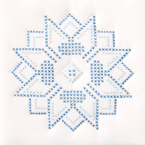 Jack Dempsey Stamped White Quilt Blocks 9"X9" 12/Pkg-XX Stars - 733 54 - 013155480542