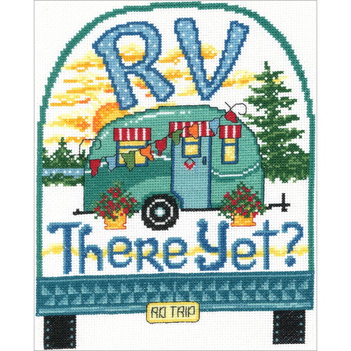 Imaginating Counted Cross Stitch Kit 7.5"X9.5"-Rv There Yet? (14 Count) - I2960 Imaginating Counted Cross Stitch Kit 7.5"X9.5"-Rv There Yet? (14 Count) - I2960