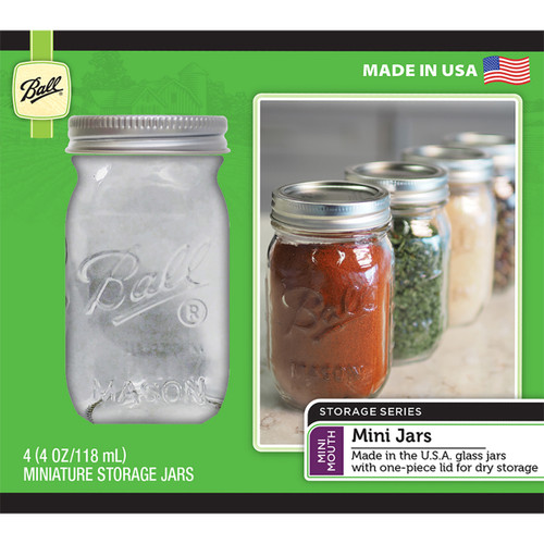 Mini Storage Jars, 4 oz., 4-Pk. - 1440080100 - 014400801006